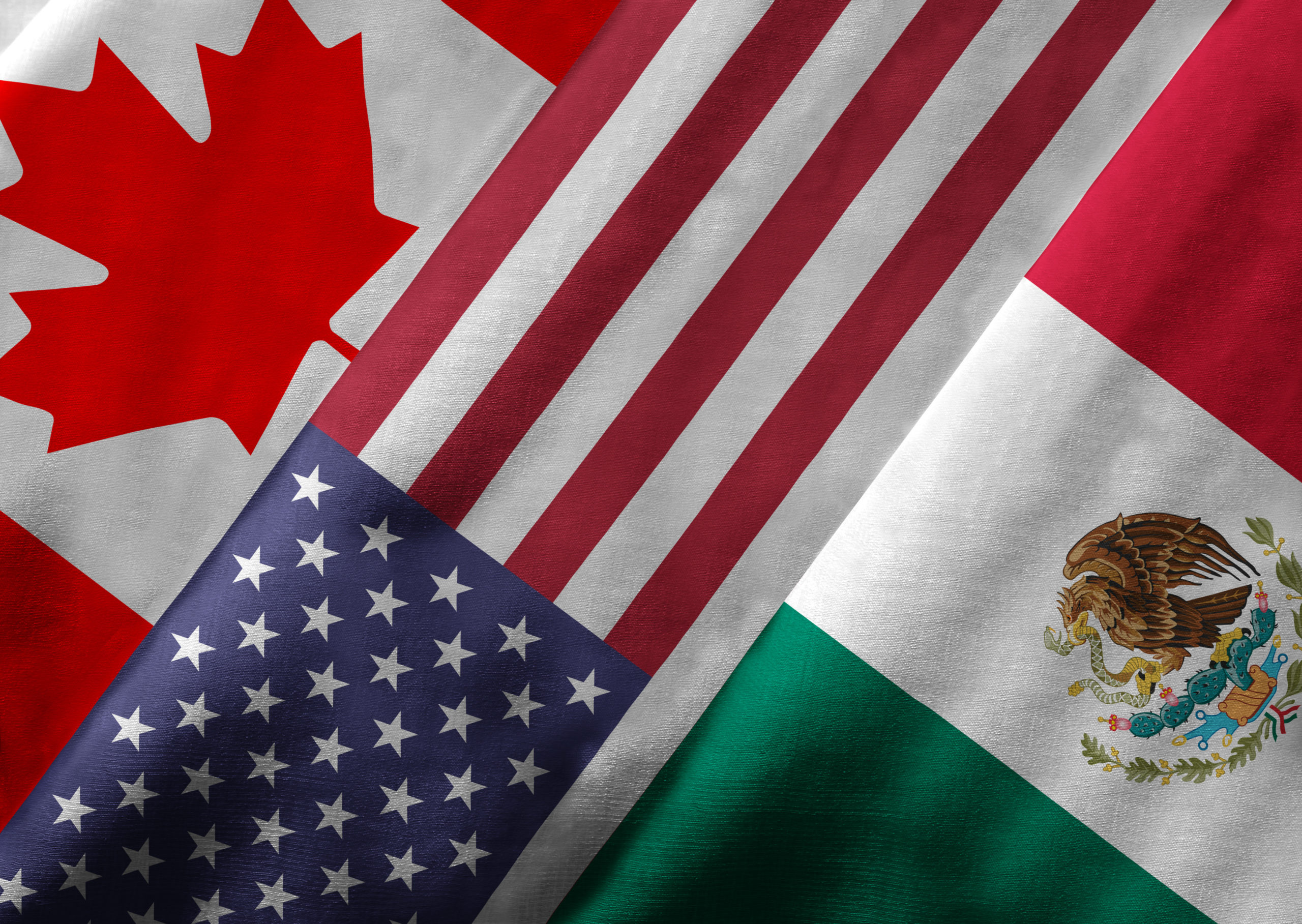 Flags of USA, Canada, Mexico